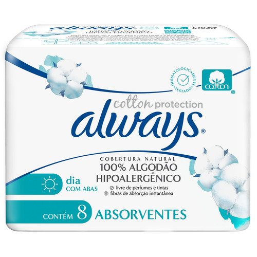 Always Cotton Protection Dia Natural com Abas - 8 - Unidade - 1