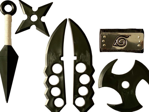 Set Naruto- 1 Kunai / Asuma X2/ Bandana / Shuriken /estrella