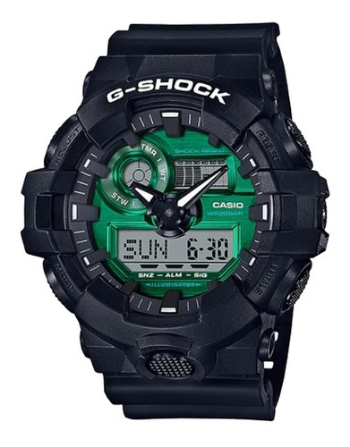 Reloj Casio G-shock GA-700MG-1ADR Color de la correa: negro, color del bisel: negro, color de fondo: verde