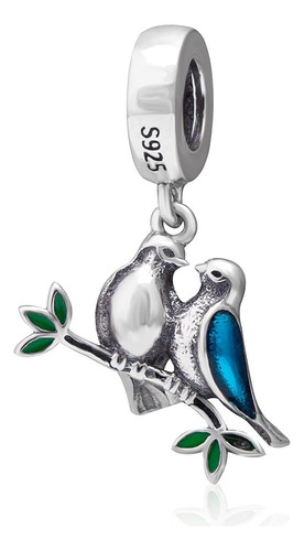 Soukiss Love Birds Charm 925 Plata De Ley Animal Charm Marid