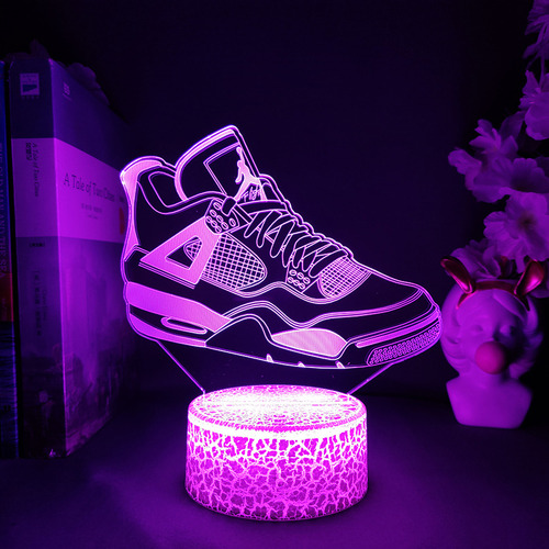 Lampara 3d Diseño Zapatilla Air+ Base Touch + Control Remoto