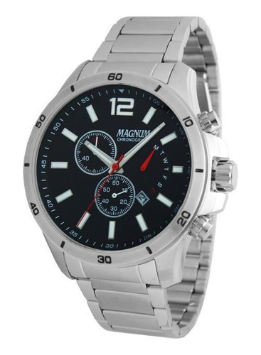 Relógio Magnum Masculino Ma35235t Cronógrafo Prateado 44mm
