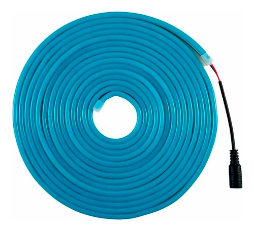Tira Neon 5mt Seccionable Con Adaptador 110v Elige Color Mg Luz Azul Turqueza