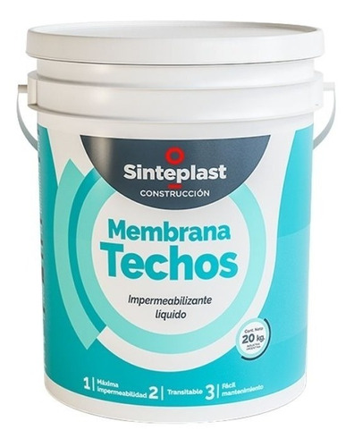 Membrana Liquida Techos Sinteplast Construcción 20 Kg