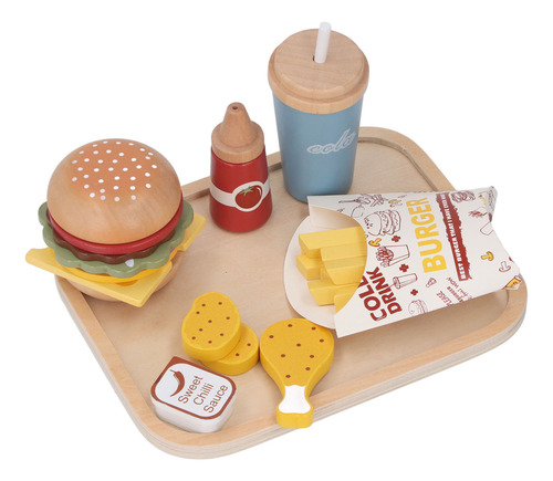 Juego De Juguetes De Madera Para Comida Rápida Play Hamburge