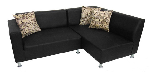 Imagen 1 de 2 de Sofa Modular En L Mita Derecho Ecocuero Negro