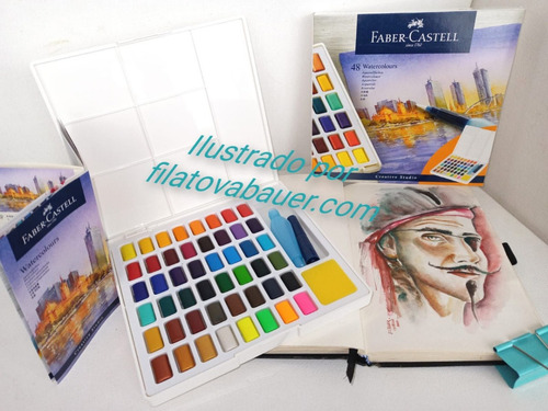 Imagen 7 de 8 de Acuarelas Profesionales Faber Castell Con Waterbrush