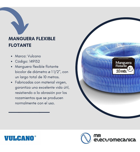Imagen 5 de 10 de Kit Limpieza Vulcano C/ Limpiafondo + Manguera 10mt + Acople