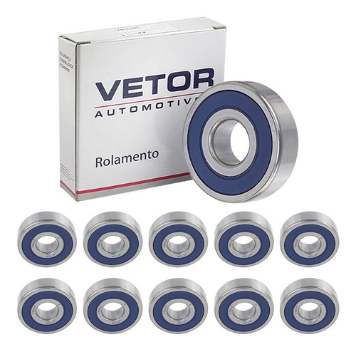 Kit Com 10 Rolamentos Vetor 6303 2rs C3 - 17x47x14mm