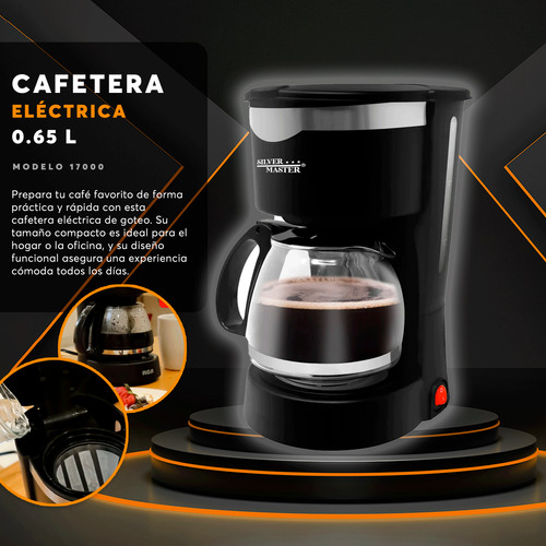 Cafetera Semiautomatica De Goteo 650ml Filtro Permanente Negro