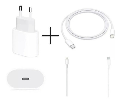 Carregador Turbo 20w Padrão compatível com iphone XR, 11, 12, 13, 14 Cor Branco