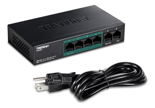 Switch Trendnet Fast Ethernet Poe+ De 6 Puertos Tpe-s50