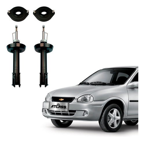 Kit Amortiguadores Del + Cazoletas Chevrolet Corsa 1993-2011