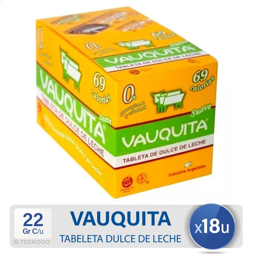 Tableta Vauquita Light Dulce De Leche X18 U Sin Tacc