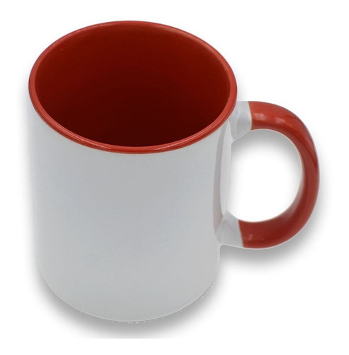 Taza Blanca Tlp 11oz Fondo Y Asa De Color Para Sublimar 12p 