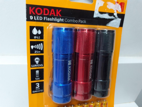 Set 3 Linternas Led Kodak + Pilas Incluidas