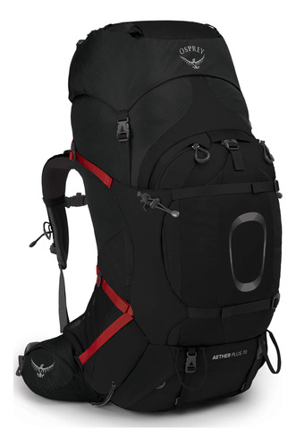 Osprey Mochila Aether Plus 70 Para Hombre, Negro, S/m