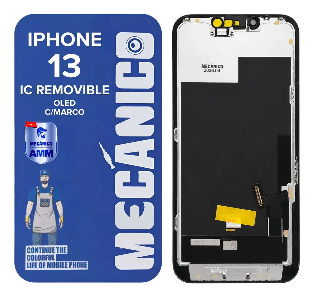 Modulo Compatible iPhone 13 Con Marco Oled Ic Removible Mecánico Pantalla Display Táctil Touch Vidrio Repuesto Reparación Cambio Servicio Técnico Instalación Excelente Calidad Listo Para Instalar
