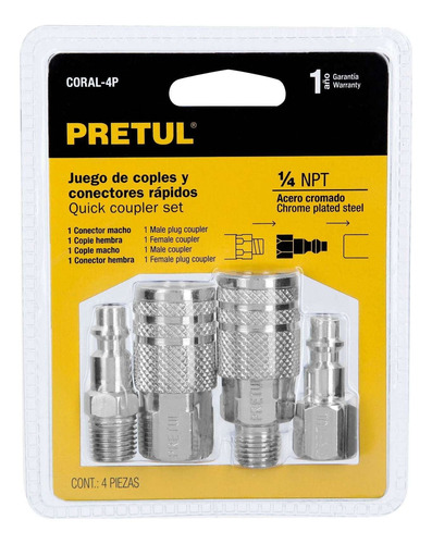 Juego Coples Y Conectores Para Compresor 1/4'' Pretul 27020