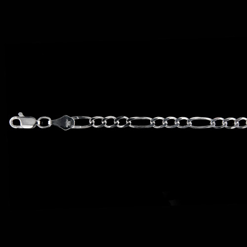 Cadena Hombre Figaro L 4mm-60cm Plataley.925 Duodeluxejoyas®