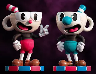 Estatuas De Cuphead Y Mugman