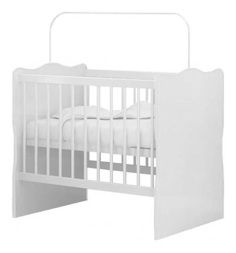 Juego Dormitorio Infantil Blanco Ropero Cuna Cómoda Colchón