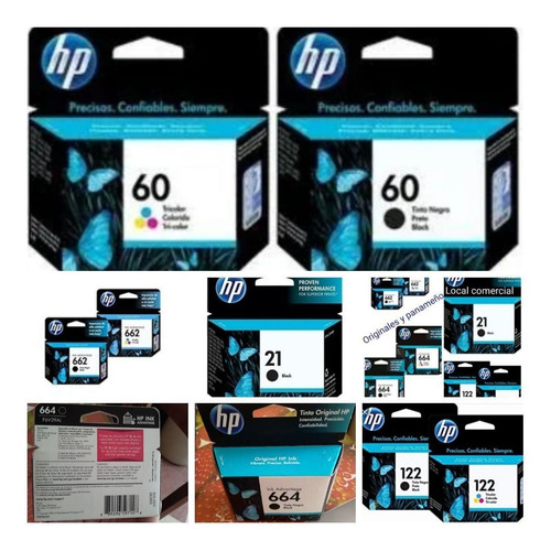 Cartuchos Hp 662 122 60 664 21 22 901 74 75 61 667 92 93