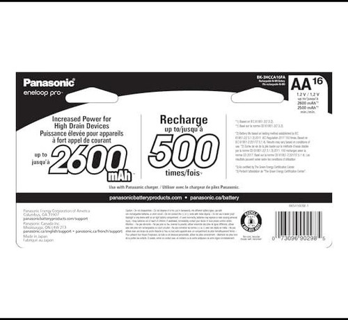 Eneloop Panasonic Bk-3hcca16fa Pro Aa Baterías Recargables