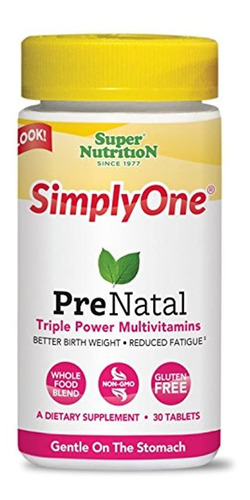 Super Nutrition  simplemente One Prenatal Power Vitaminas,