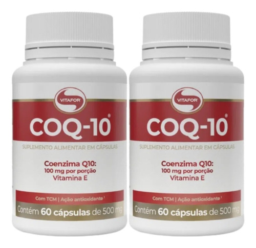 Coenzima Q10 Vitafor Coq10 + Vitamina E 120 Caps Kit 2 Potes