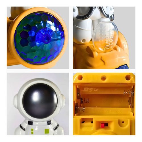 Brinquedo Hoverboard Espacial Com Astronauta Led E Música Cor Amarelo