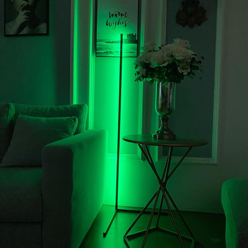 Luz Lampara Pie Esquinero Pixel Led Rgb Deco Negro