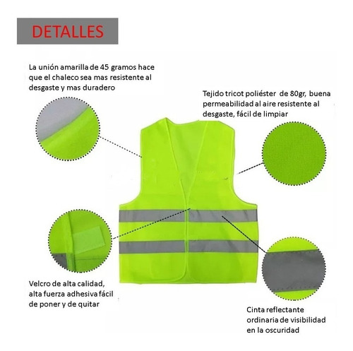 Imagen 3 de 4 de Chaleco Reflectivo De Seguridad Para Carro O Moto
