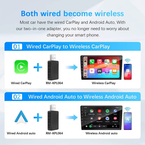 Adaptador Carplay - Android Auto Inalambrico Universal
