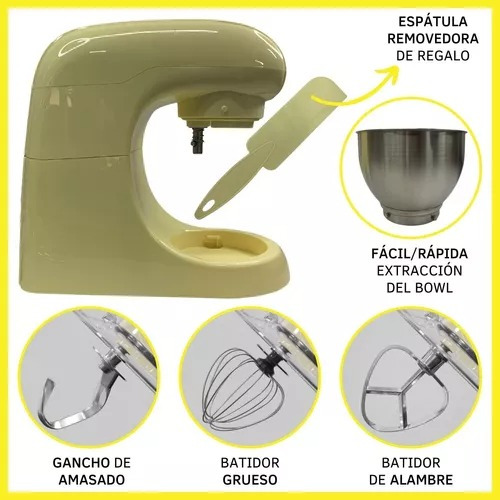 Imagen 2 de 3 de Batidora Planetaria De Pie Yelmo Bb-1103 Amarilla
