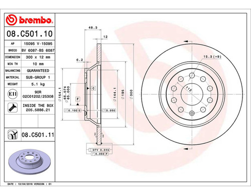 Par Discos Brembo Volkswagen Golf Tsi 2020-2021 Trasero