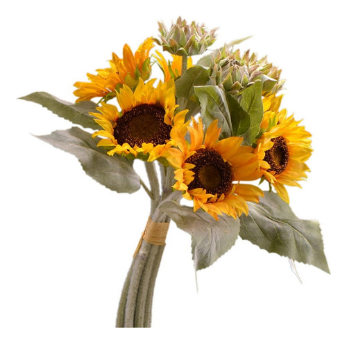 Ramo De Girasoles Artificiales Heads, Flores Artificiales Co