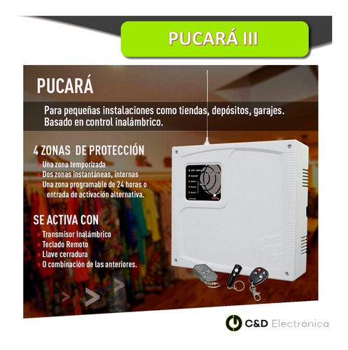 Imagen 2 de 8 de Kit Alarma Hogar + 2 Sensores+ Controles+ Sirena+ Batería