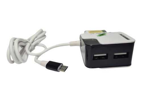 Carregador Ultra Rápido 2 Entradas Usb Com Cabo Micro Usb