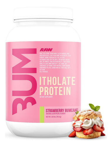 Proteina Isolatada Cbum Raw Nutrition 1.72 Lbs Todo Sabor Sabor Strawberry Bumcacke