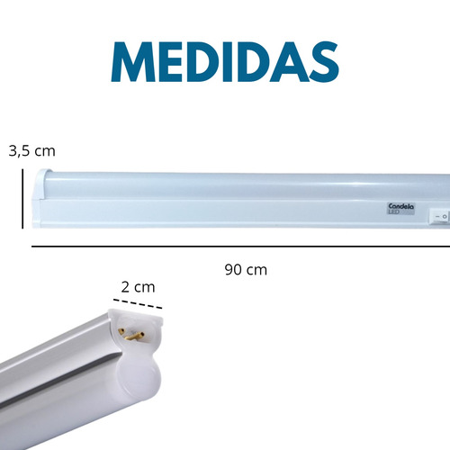 Liston Tubo Led Bajo Alacena Con Tecla 12w 90cm