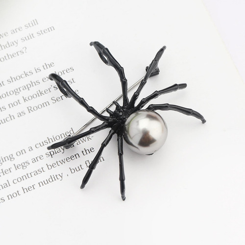 Lindo Alfiler De Araña Broche De Araña Negra Mochilas Broche