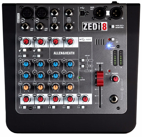 Allen And Heath Zedi8 Mixer 4 Canales 2 Mono 2 Estereo Y Usb