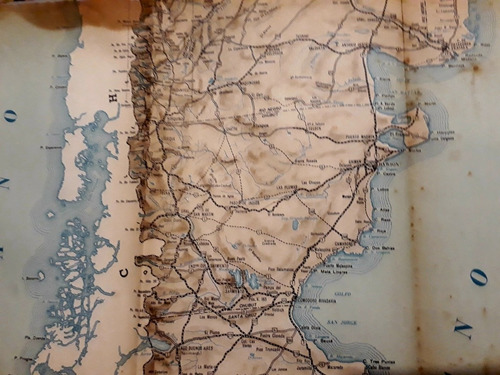 Gran Mapa Red Caminera Principal 1943 Argentina 60 X 105 Cm (Usado)