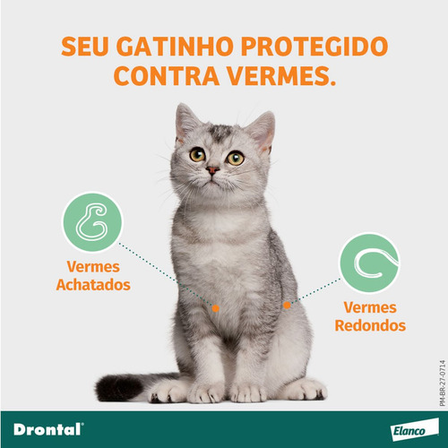 Drontal Spot On Cats 0.7 Ml 2,5 A 5 Kg Vermífugo Verde-escuro