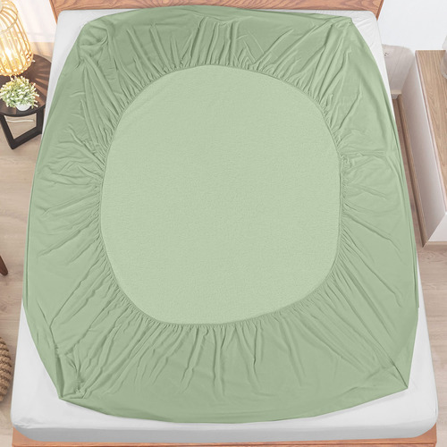 Utopia Bedding Protector De Colchon Rizo Individual Sage Sage Lisa Individual