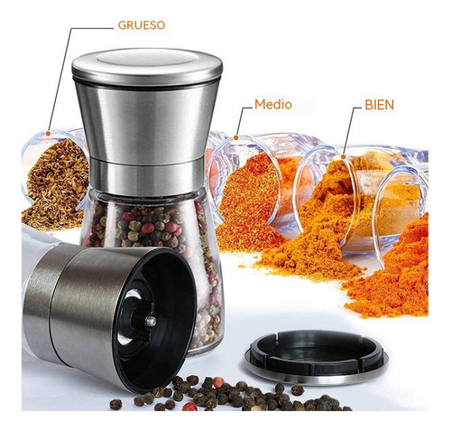 2pcs Molinos Sal Y Pimienta Cristal ,incluye Estantes A
