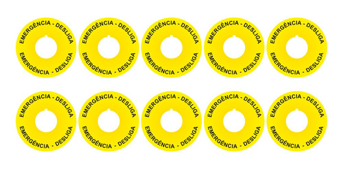 Imagem 2 de 5 de Adesivos Placas Sinalização Botões Emergência Máquinas 10un