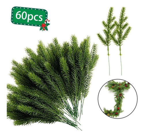 60pcs Paquetes De Agujas De Pino Artificiales Para Ramas