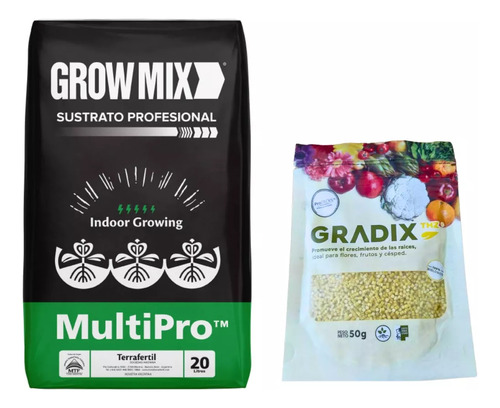 Kit Sustrato Grow Mix Indoor 20 Lt + Trichoderma 50 Gr Pr6-*